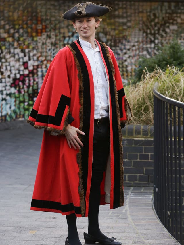 Day tripper: Matthew Bell tries out the full regalia