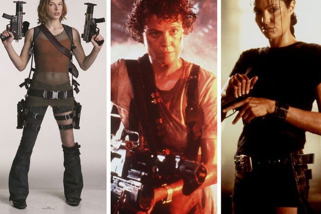 Top guns: Milla Jovovich in 'Resident Evil Apocalypse'; "Aliens" with Sigourney Weaver; Angelina Jolie in 'Tomb Raider' 