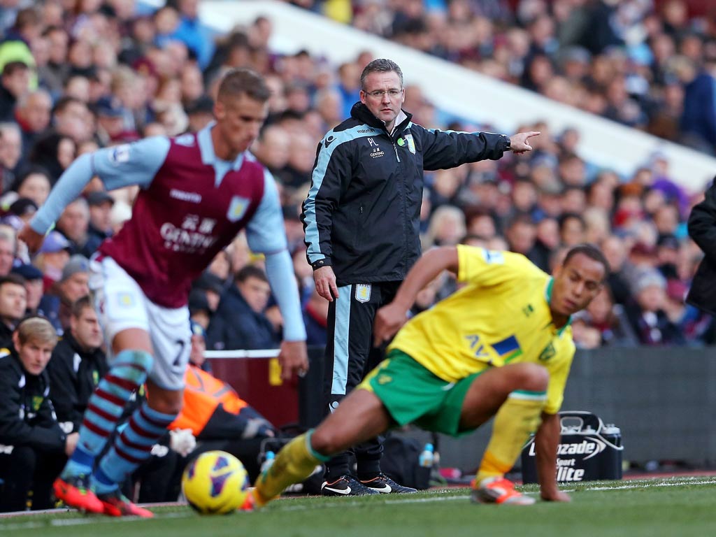 Aston Villa manager Paul Lambert