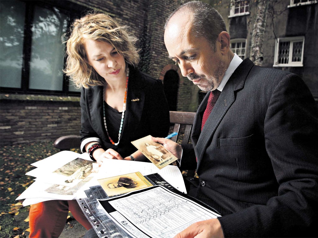 Past times: Ian Burrell with genealogy expert
Megan Cherie Owens