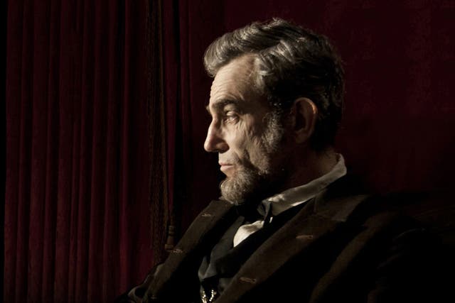 Daniel Day-Lewis portraying Abraham Lincoln in the film 'Lincoln'