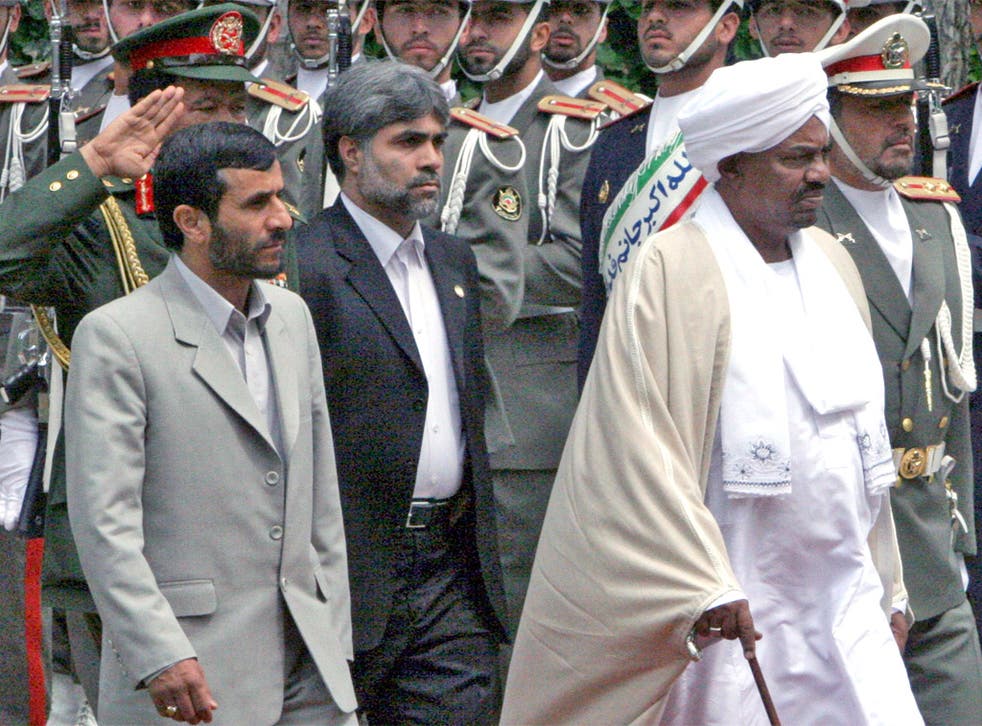 Iranian President Mahmoud Ahmadinejad and Sudan’s president Omar al-Bashir, pictured together in Tehran in 2006
