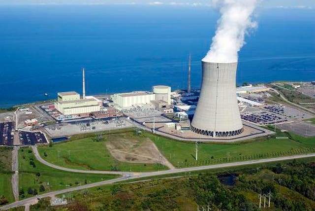 Unit 1 of Nine Mile Point Nuclear Station, a 621-megawatt reactor near Oswego, New York, was automatically shut down when a lightning pole was blown over into electrical components during Hurricane Sandy.