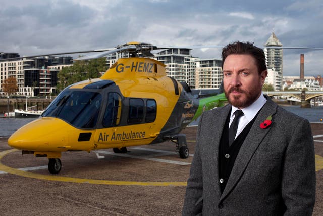 Simon Le Bon attends the launch of The Children's Air Ambulance at Battersea Heliport, London.