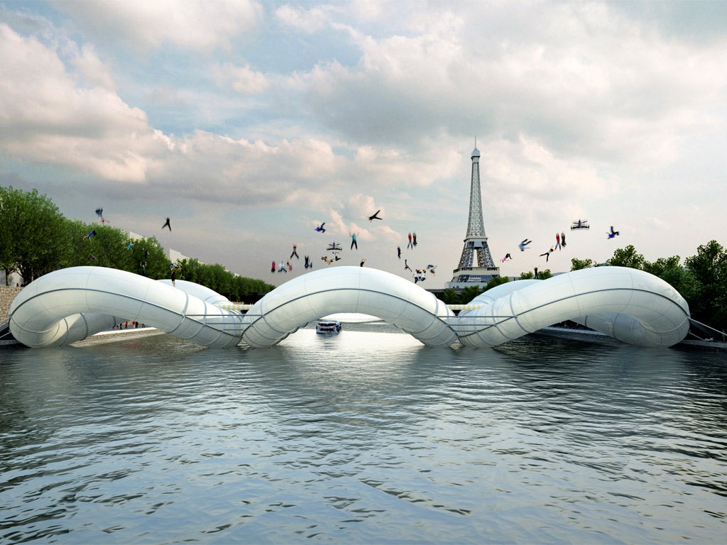 The Paris trampoline bridge