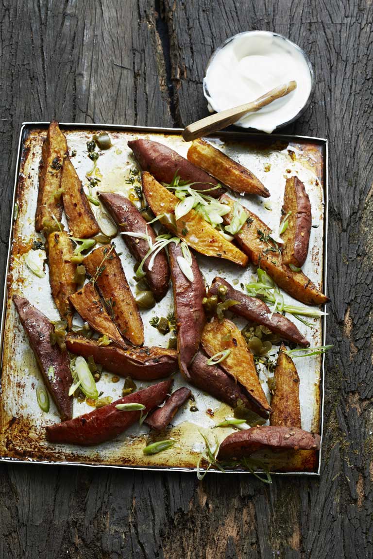 Spiced sweet-potato wedges are perfect finger food