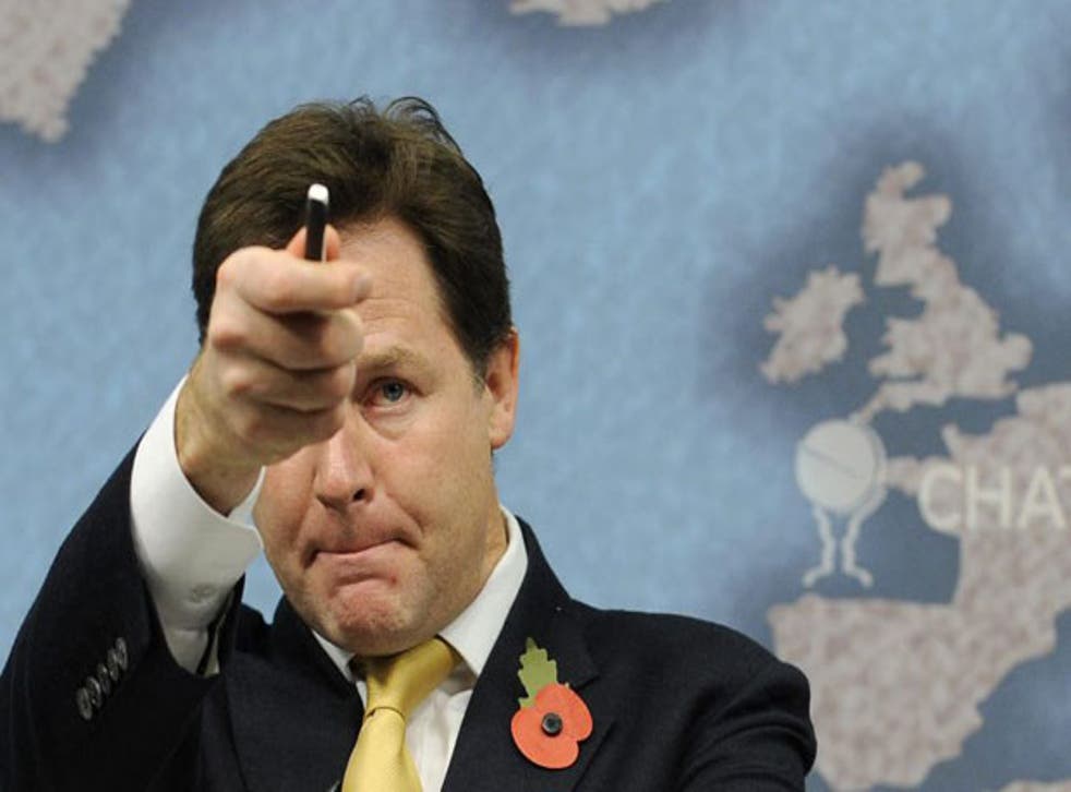 Nick Clegg drew battle lines for a fresh Commons showdown over the EU budget today