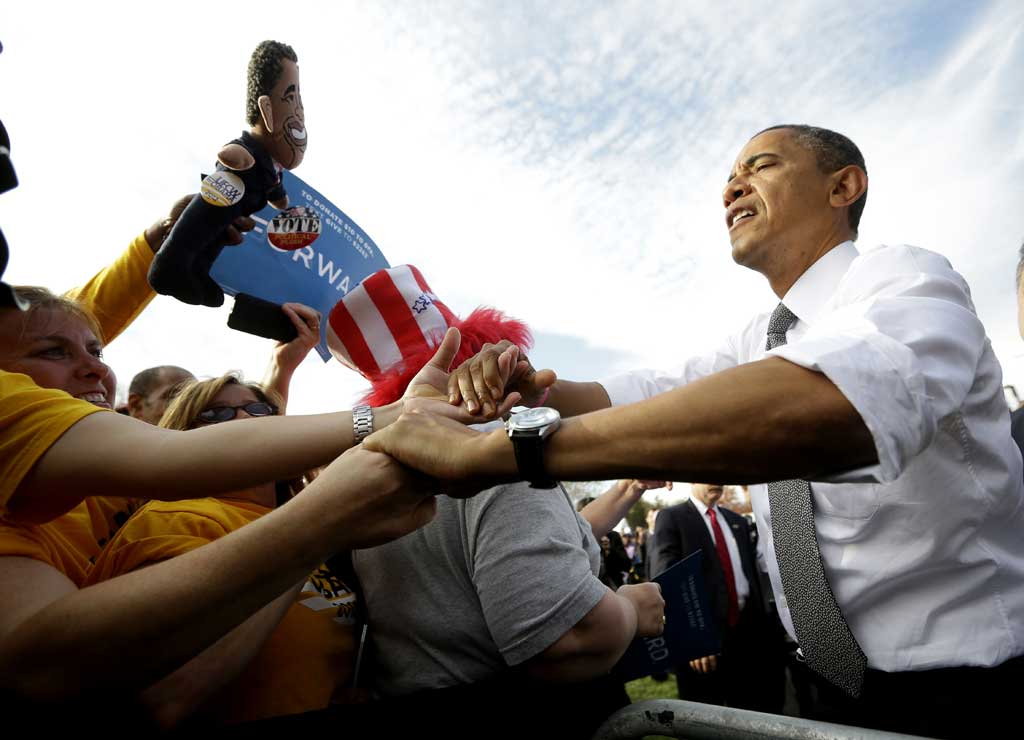 Voting in a 'Slight Depression': Barack Obama campaigns in Ohio