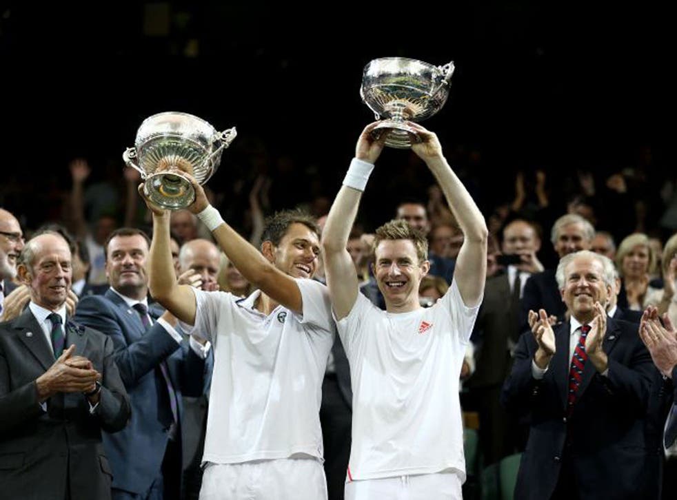 Jonny Marray (right) and Freddie Nelsen were surprise winners at Wimbledon