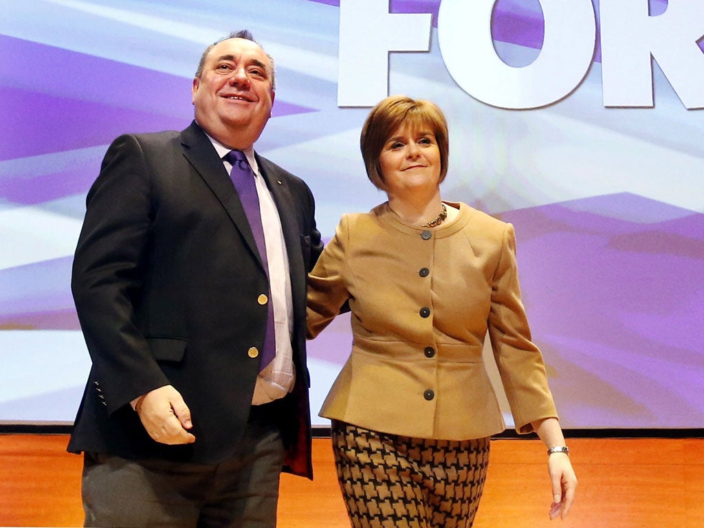 Deputy First Minister Nicola Sturgeon with First Minister Alex Salmond, after her address to the Scottish National Party’s annual conference at Perth last month