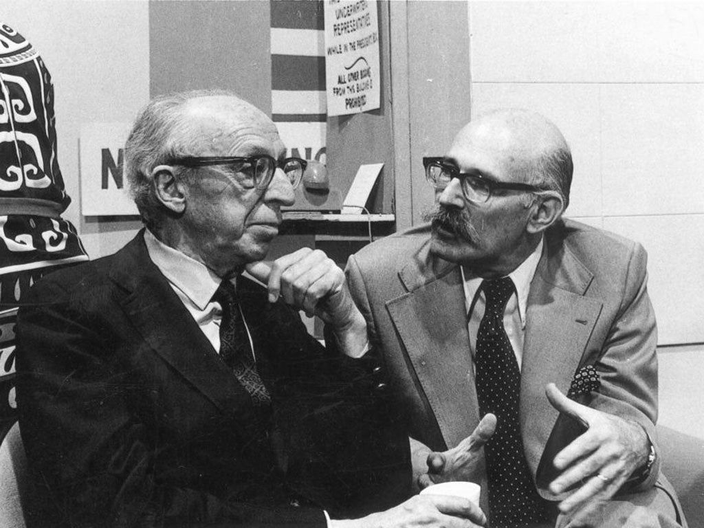 Scott, right, with Aaron Copland in 1974; he recorded classical, pop, jazz and show music