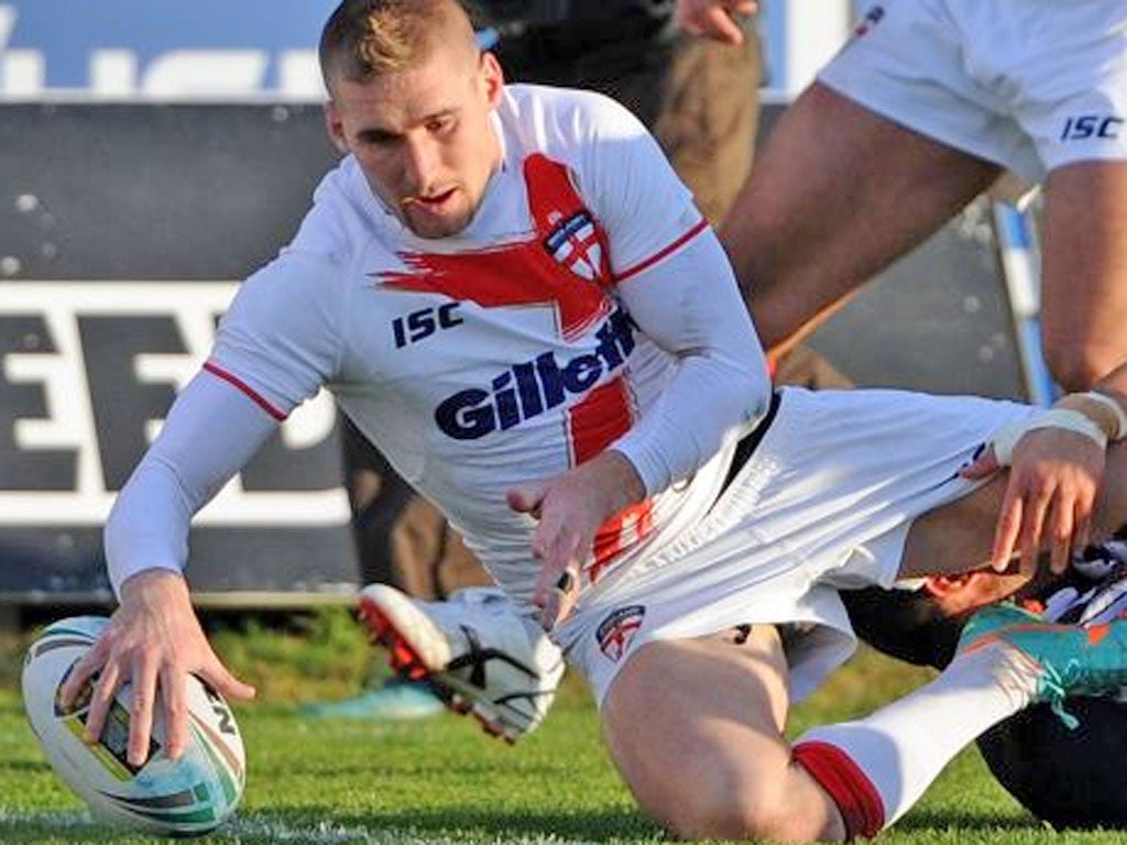 Sam Tomkins returned after a knee injury to score two tries in the 44-6 win over France on Saturday