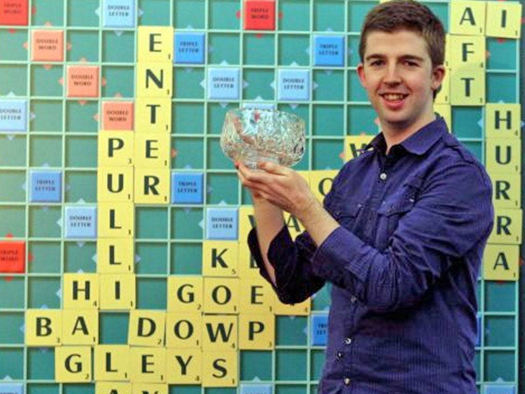 Paul Gallen 26, from Belfast is crowned the 41st national Scrabble champion at the National Scrabble Championships held at the Cavendish Conference Centre in West London, beating Wale Fashina 43, from Liverpool with a score of 3-1