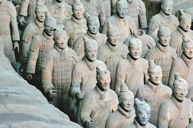 The Terracotta Army discovered in 1974 near Xi’an
