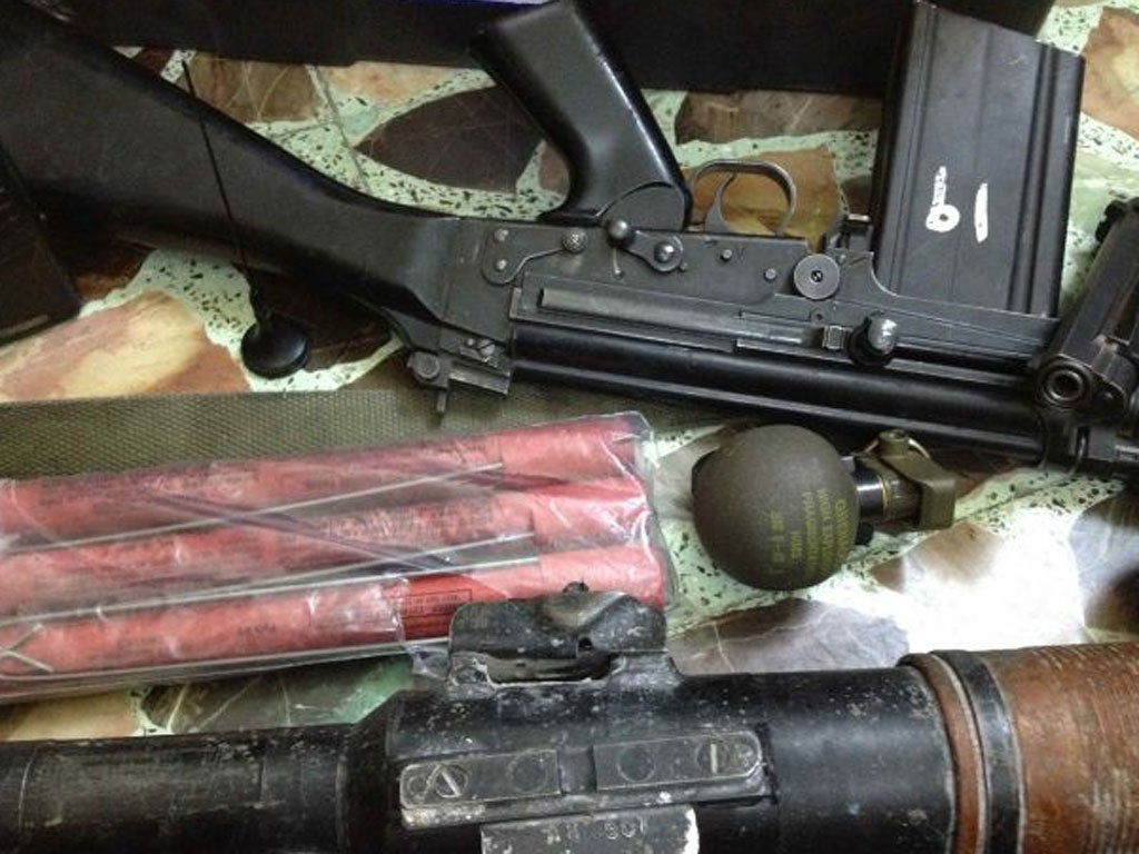 Among the weapons seized from rebel fighters in the city of Aleppo earlier this year was a packet that contained what looked like sticks of gelignite