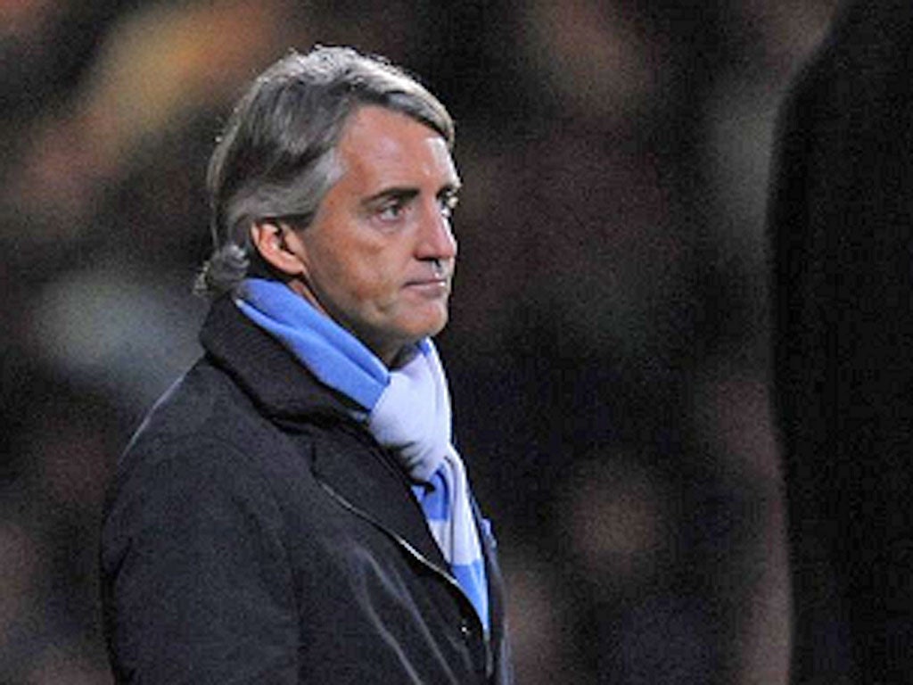 Roberto Mancini shows his frustration on Saturday