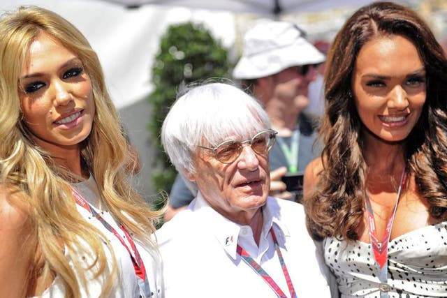 Bernie Ecclestone with his daughters Tamara, right, and Petra