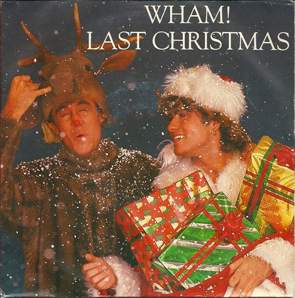 Wham clowning around in festive gear for what they thought was a guaranteed No 1