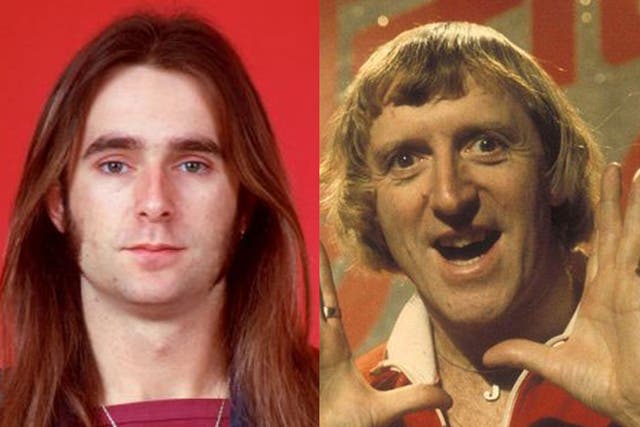 Francis Rossi aged 18 (left) and Jimmy Savile