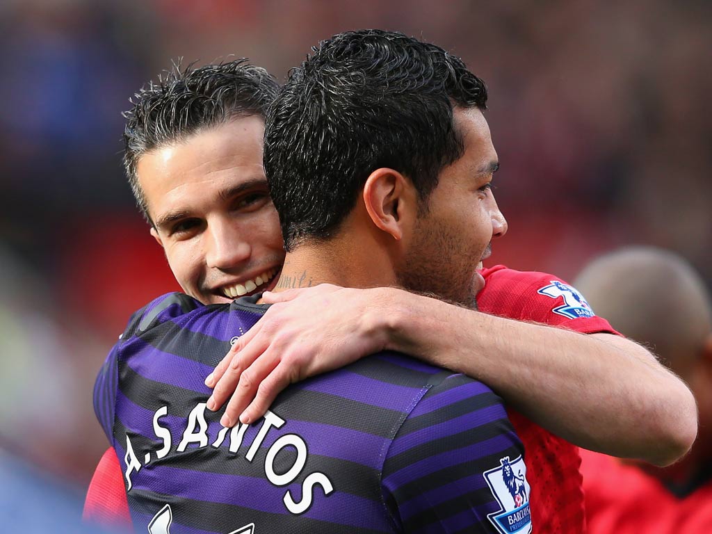 Andre Santos infuriated Arsenal fans when he tried to swap shirts with Robin van Persie