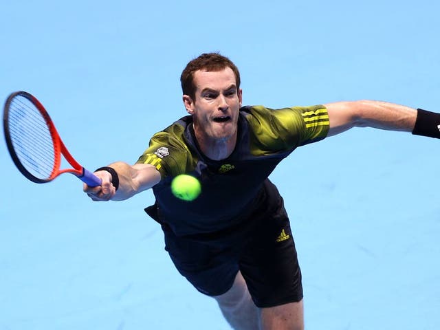 Andy Murray in action at the ATP World Tour Finals