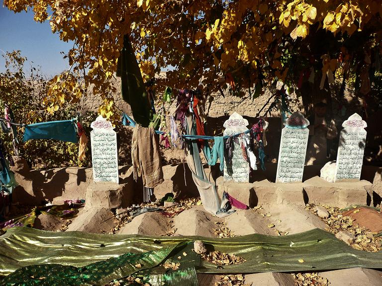 Grave stones of some of the 16 Afghan villagers who were killed in the March massacre are pictured in the grave-yard in Panjwai district of Kandahar province on November 4, 2012. Staff Sergeant Robert Bales accused of killing 16 Afghan villagers is on tri