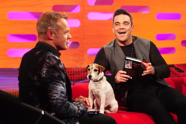 <p>Graham Norton with Robbie Williams on The Graham Norton Show</p>