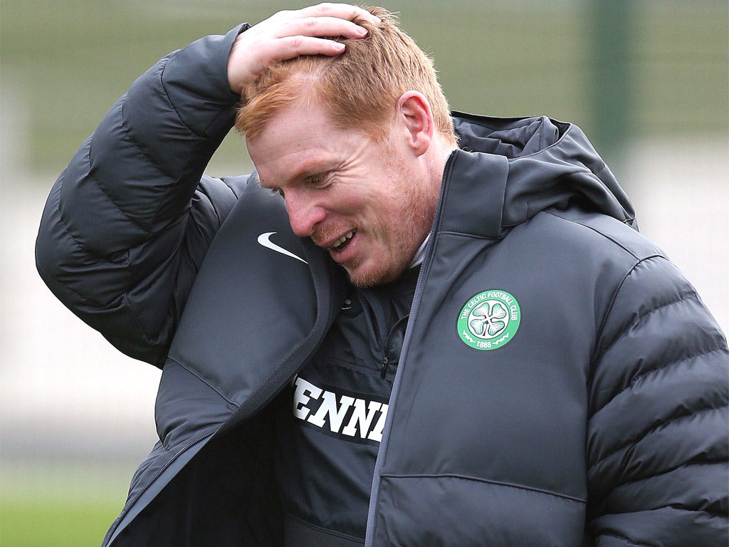 Neil Lennon was briefly flummoxed by a press question after training yesterday