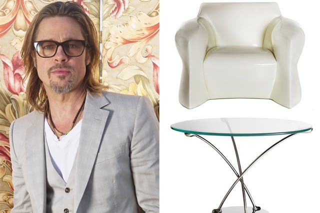 Brad Pitt and two of his designs