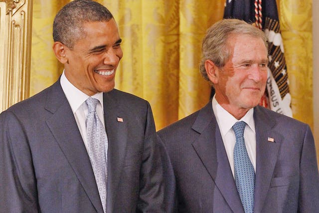Barack Obama and former President, George W Bush