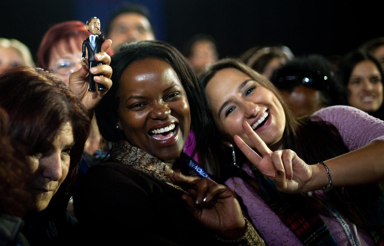 Voters celebrate Obama's victory