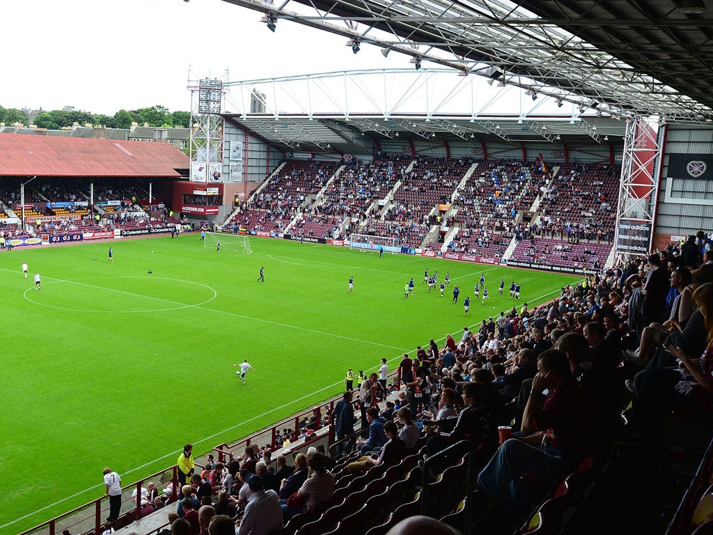 Tynecastle Stadium before the Clydesdale Bank Scottish Premier League match between Hearts and Dundee