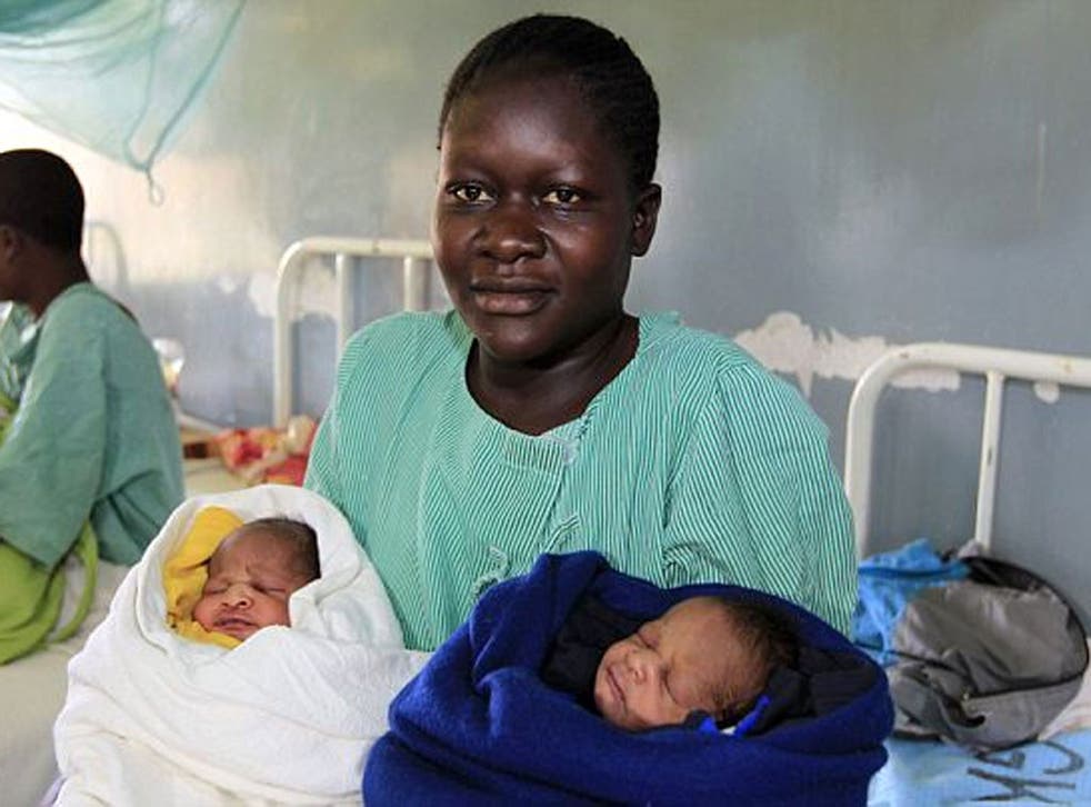 Millicent Owuor with her twin boys Barack Obama and Mitt Romney