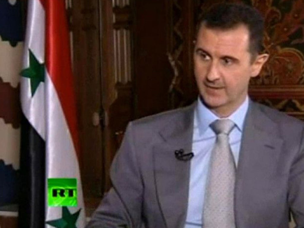 President Assad made the comments in an interview with the English-language Russia Today TV