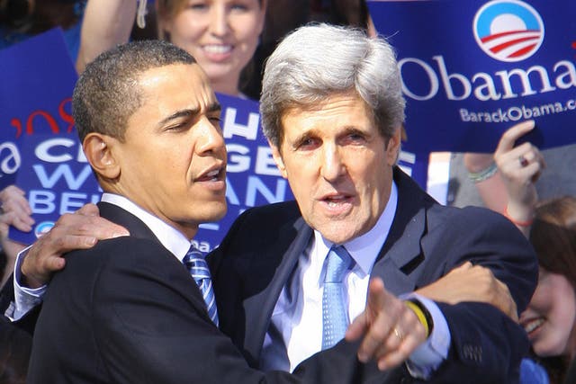 Obama with John Kerry in 2008