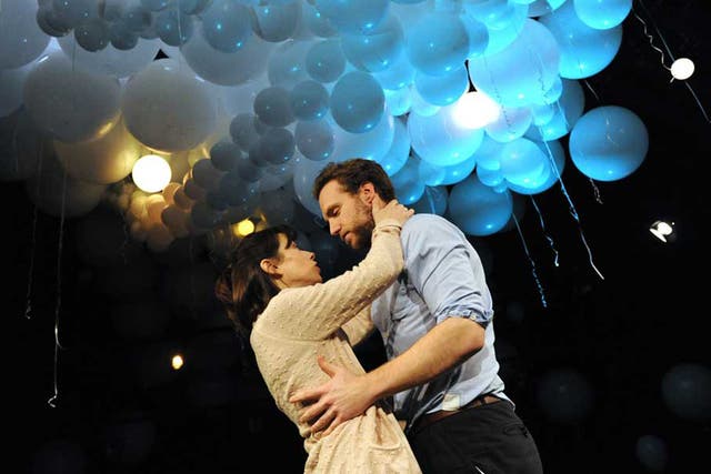 Sally Hawkins with Rafe Spall in Constellations at the Royal Court Theatre