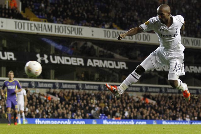 Jermain Defoe scores the first of his hat-trick