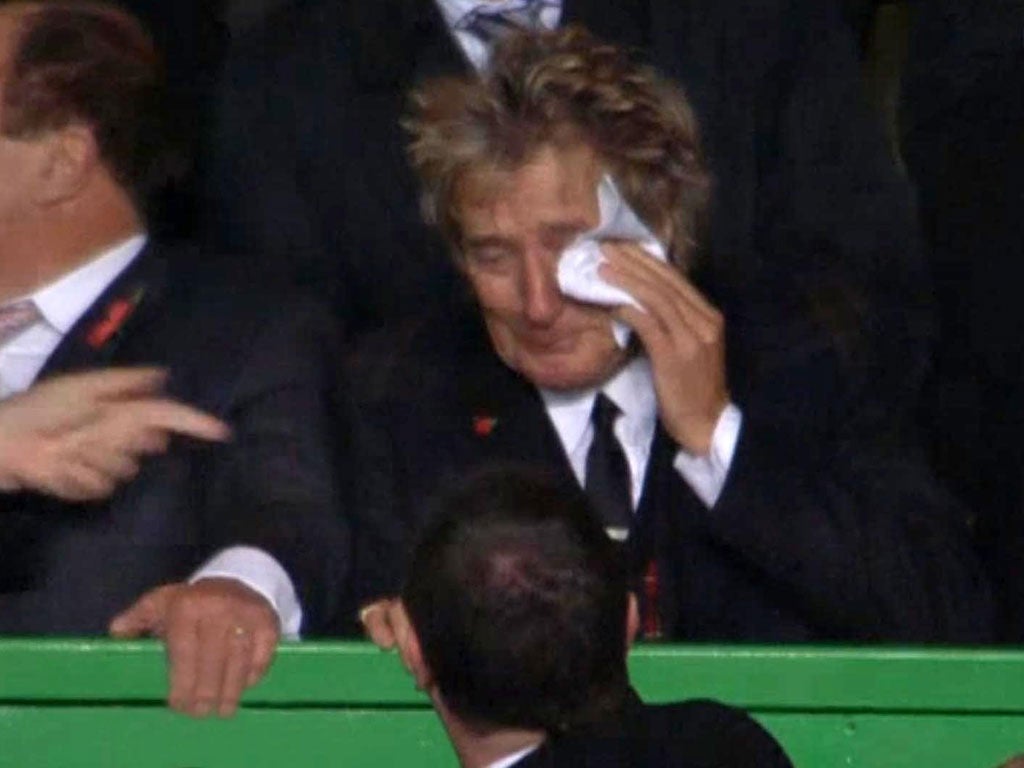 Singer Rod Stewart was moved to tears by Celtic’s victory