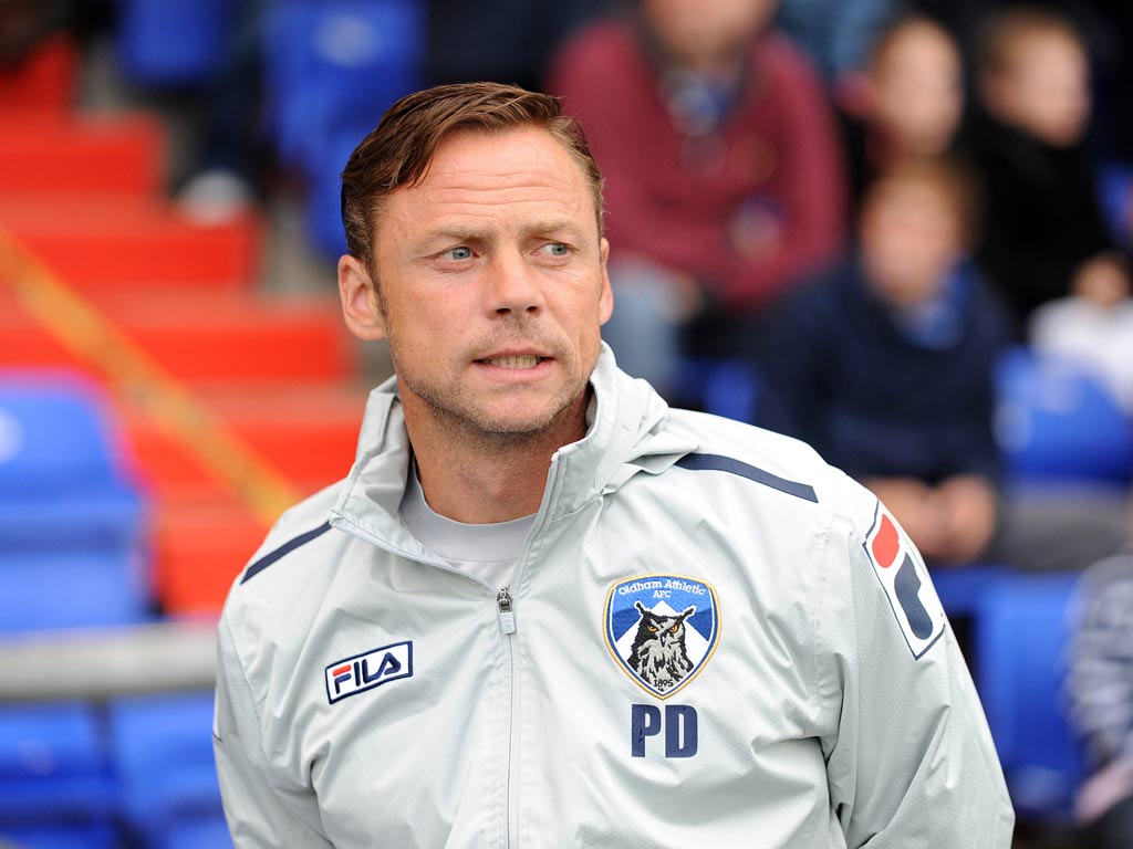 Paul Dickov manager of Oldham Athletic