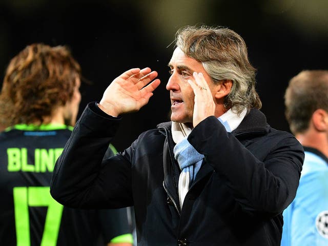 Manchester City manager Roberto Mancini