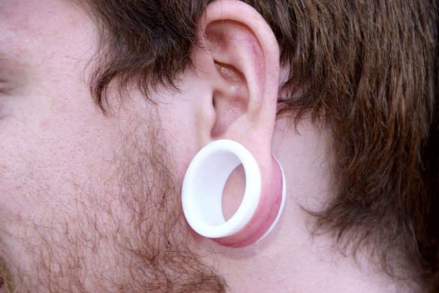 Like the tattoo, stretched ears are an unfading mark of youth: once the hole is 13mm in diameter, the ear will never return to its original size