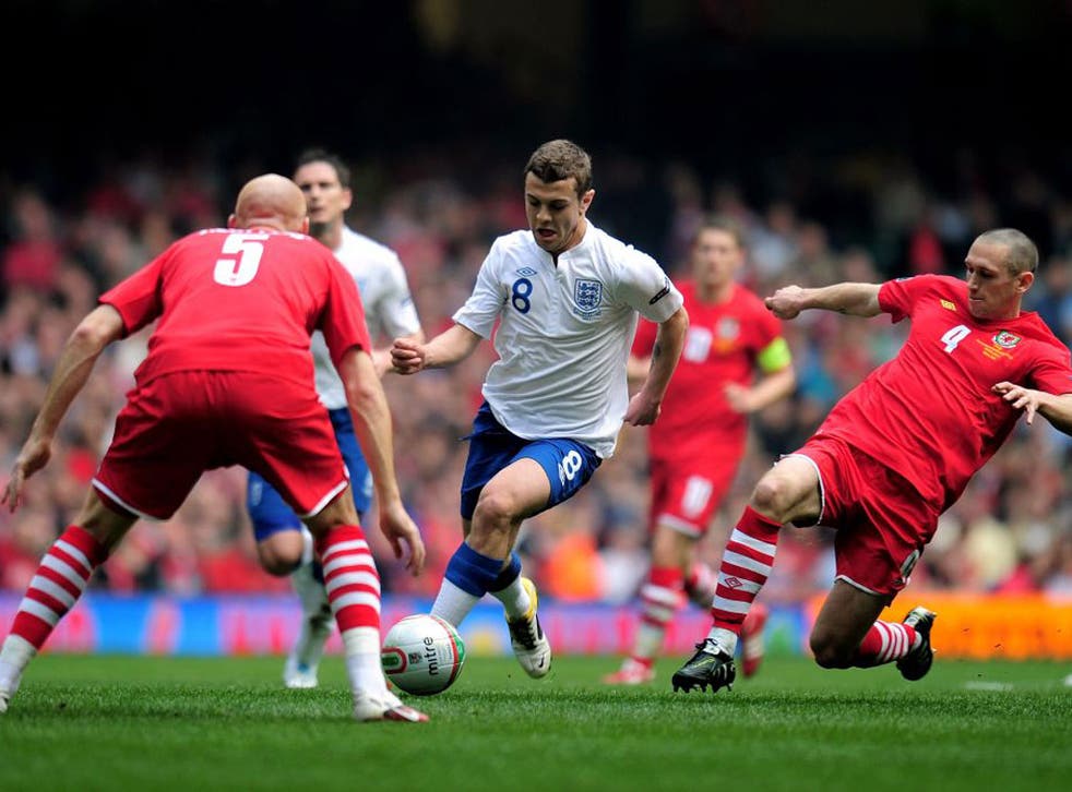 Jack Wilshere, whose talents are in demand, in action for England against Wales