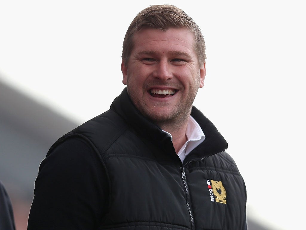 Grin prospect: MK’s Karl Robinson has been 'dancing round the house'
