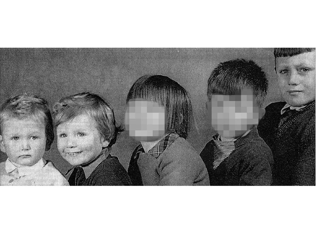 Abuse of trust: The Johns family pictured in 1962 before they were taken into care. Adrian and Lee, left, are dead. Little is known about the other siblings