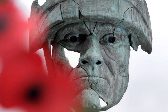 Shattered: James Napier's powerful 2007 sculpture The Abandoned Soldier, on show at Cardiff Castle, has yet to find a permanent home