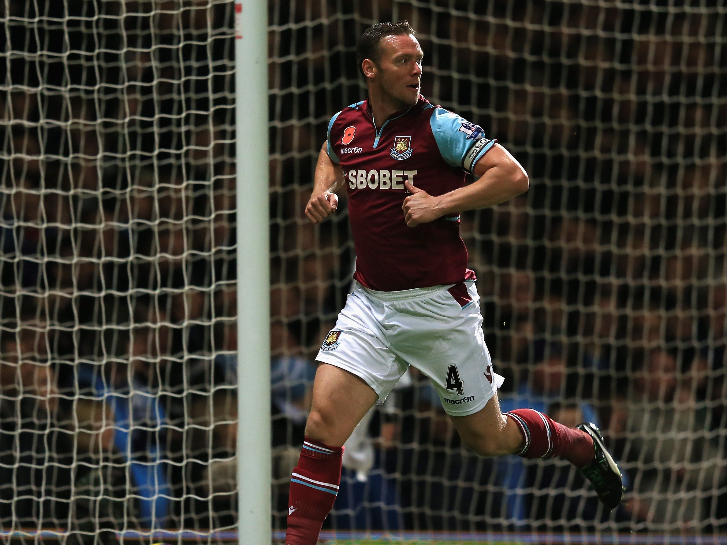 Kevin Nolan celebrates the only goal of the afternoon