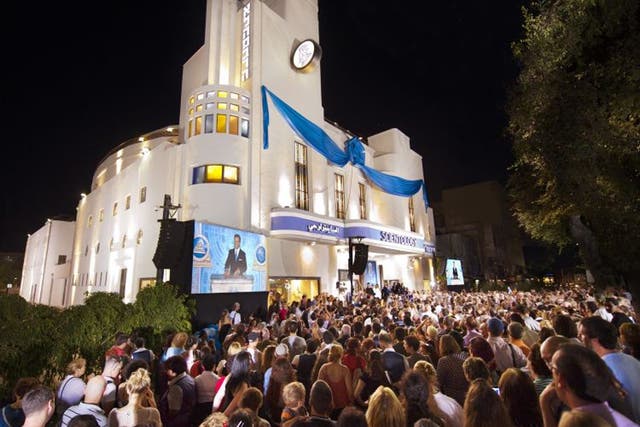 The Art Deco Alhambra complex is the Church of Scientology’s first public Middle East centre. Below, the hi-tech interior