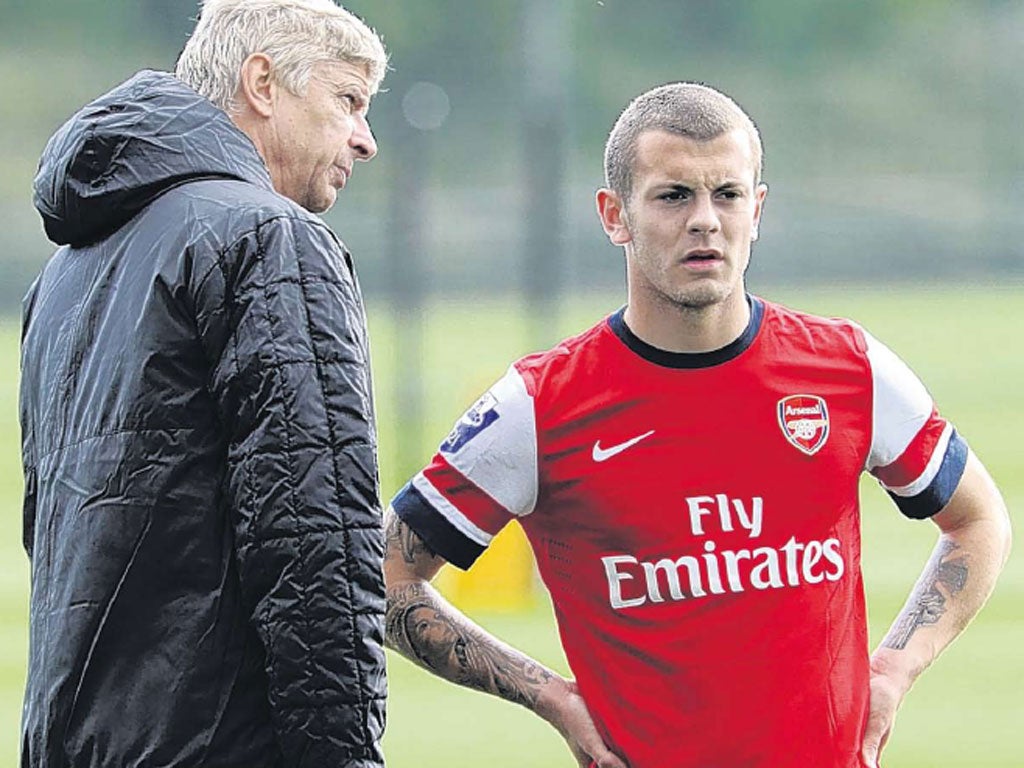 Arsène Wenger (left) is not happy about Jack Wilshere’s call-up by England