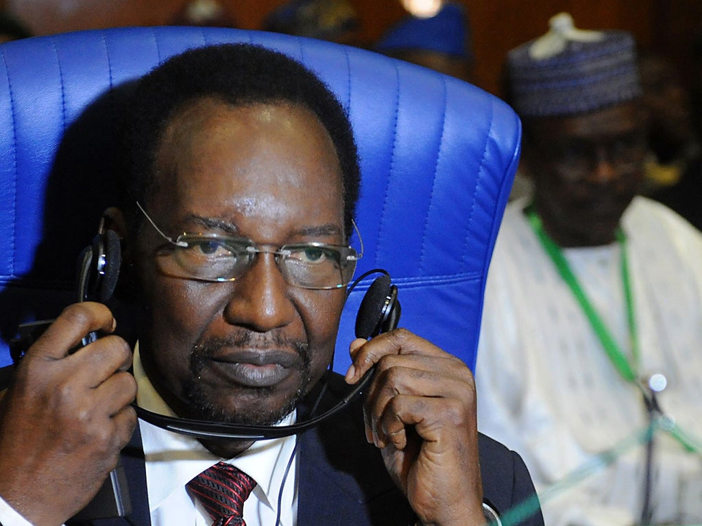 Mali’s acting President Dioncounda Traore at the summit of the Economic Community of West African States on Sunday