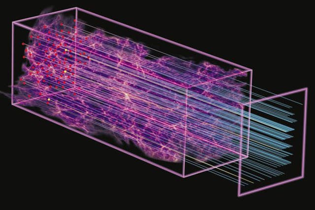 A University of Portsmouth of an illustration showing how the Sloan Digital Sky Survey was able to measure the distant universe
